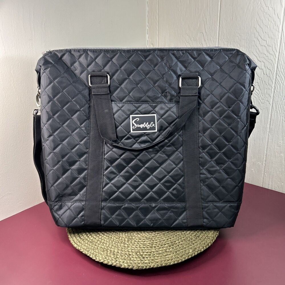 Simplily Co Quilted Travel Bag Scrapbook Organizer Multi Pocket Shoulder Bag 17”